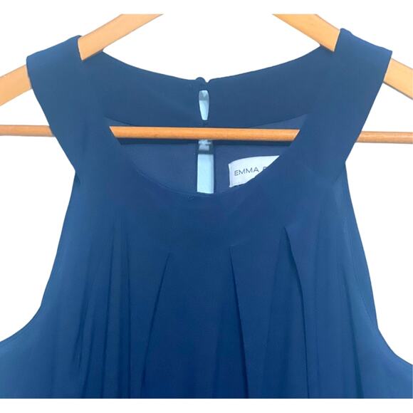 Emma & Michele Size Medium Navy Blue Sleeveless Romper Blouson Easy Care - Picture 3 of 11